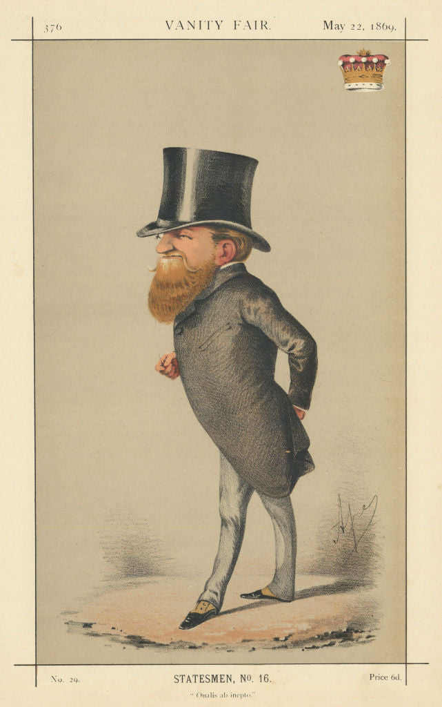 VANITY FAIR SPY CARTOON George Robinson, Marquess Ripon 'Qualis ab inepto' 1869